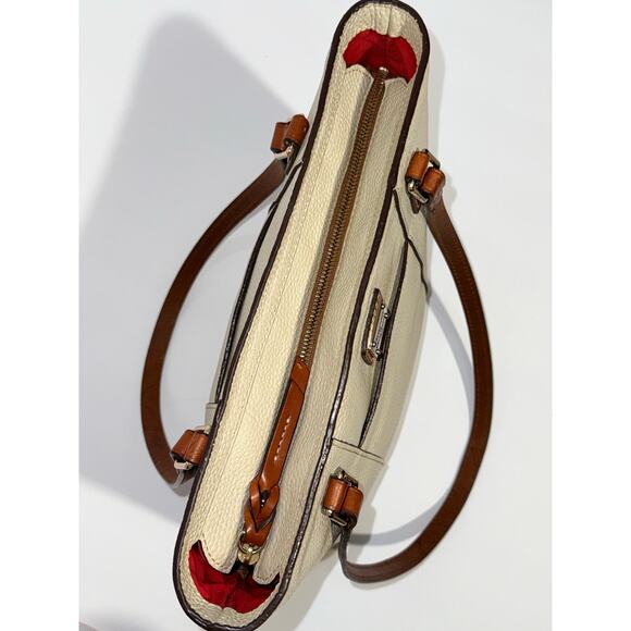 Dooney & Bourke Pebble Leather Small Lexington Tote Bag, Bone Colored - Picture 6 of 14